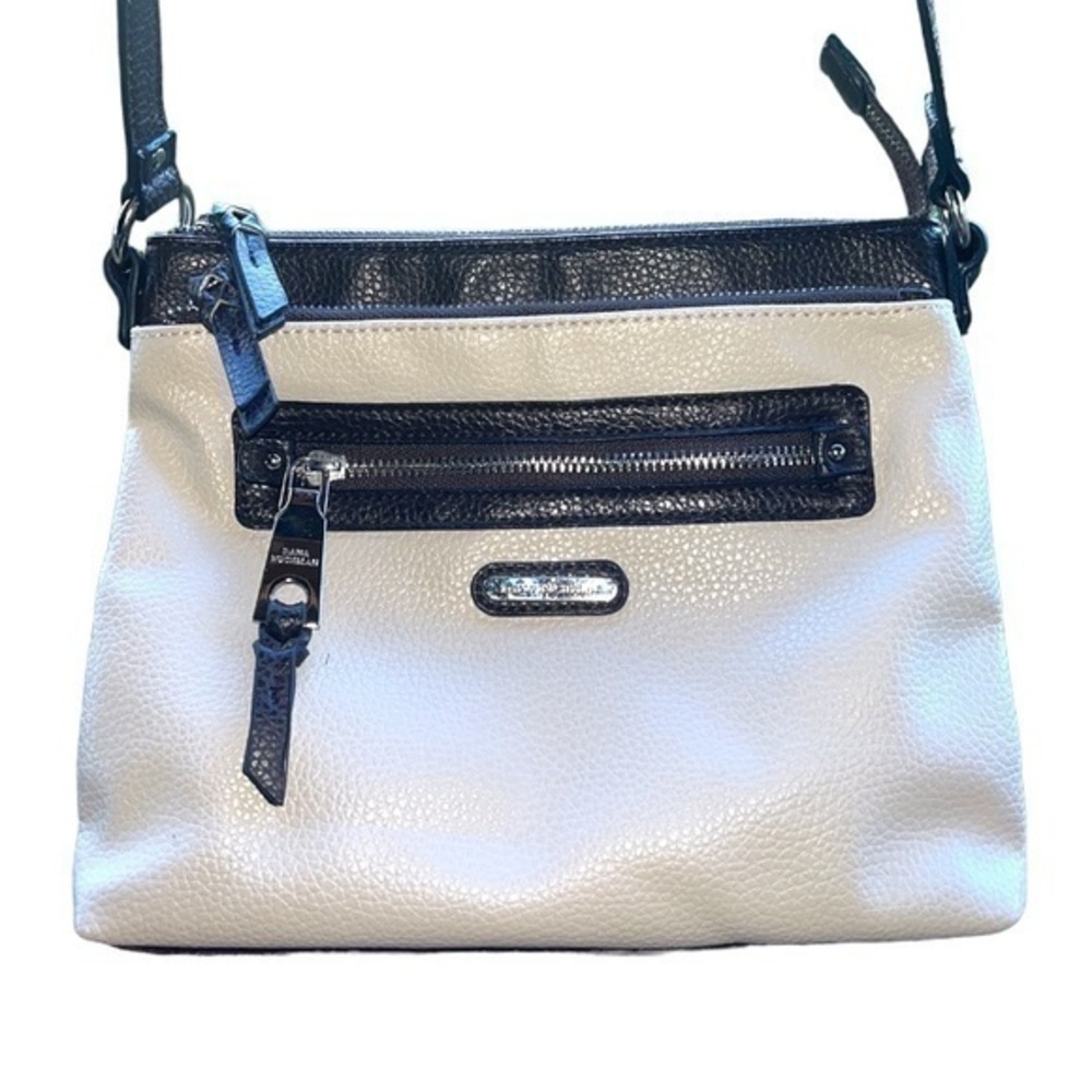 Dana Buchman Faux Leather Crossbody Bag White & Black